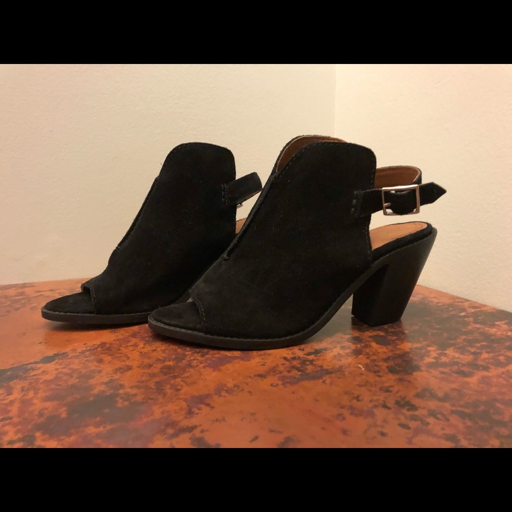New! FRYE-Courtney booties open toe suede Size 8 - Picture 3 of 6
